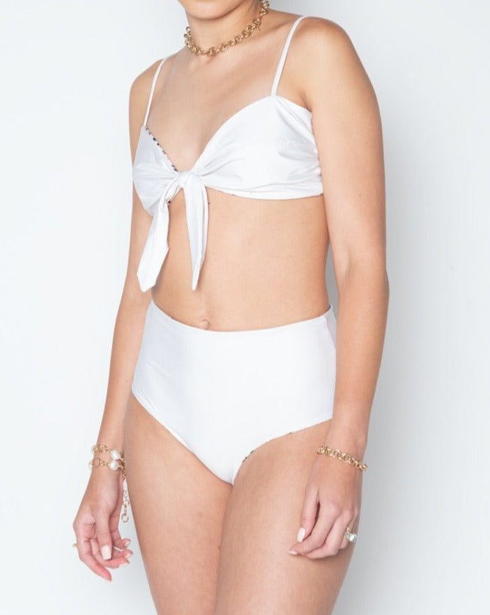Gala Reversible Print Swimsuit - White Swimsuits TARBAY   
