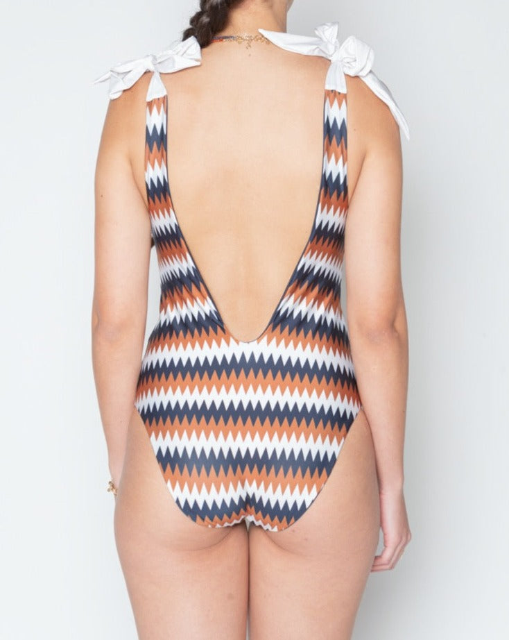 Marcella Reversible Print Swimsuit - Navy Swimsuits TARBAY   