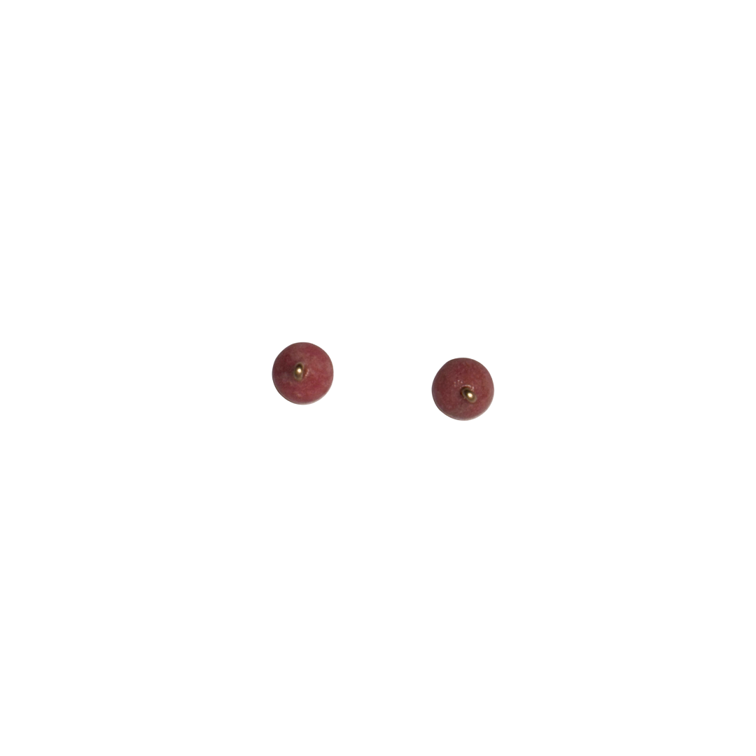Solitario Earrings #2 (6mm) - Rhodonite & 14K Gold-Filled
