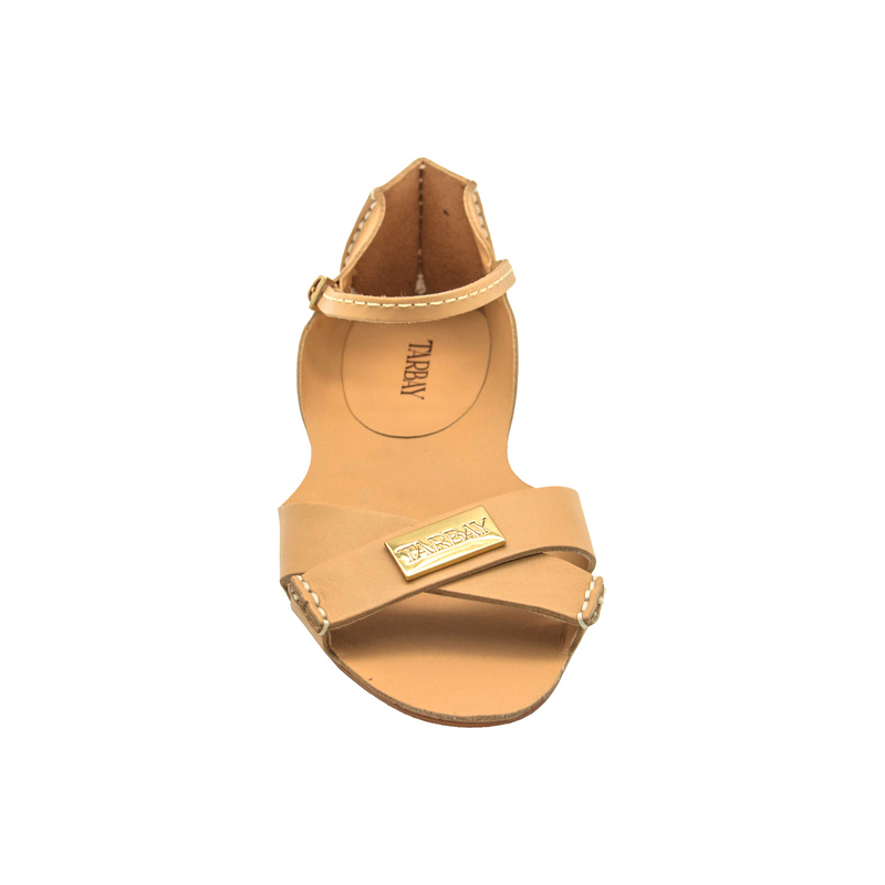 Tajali Leather Sandals - Almond Tajali Flats TARBAY   