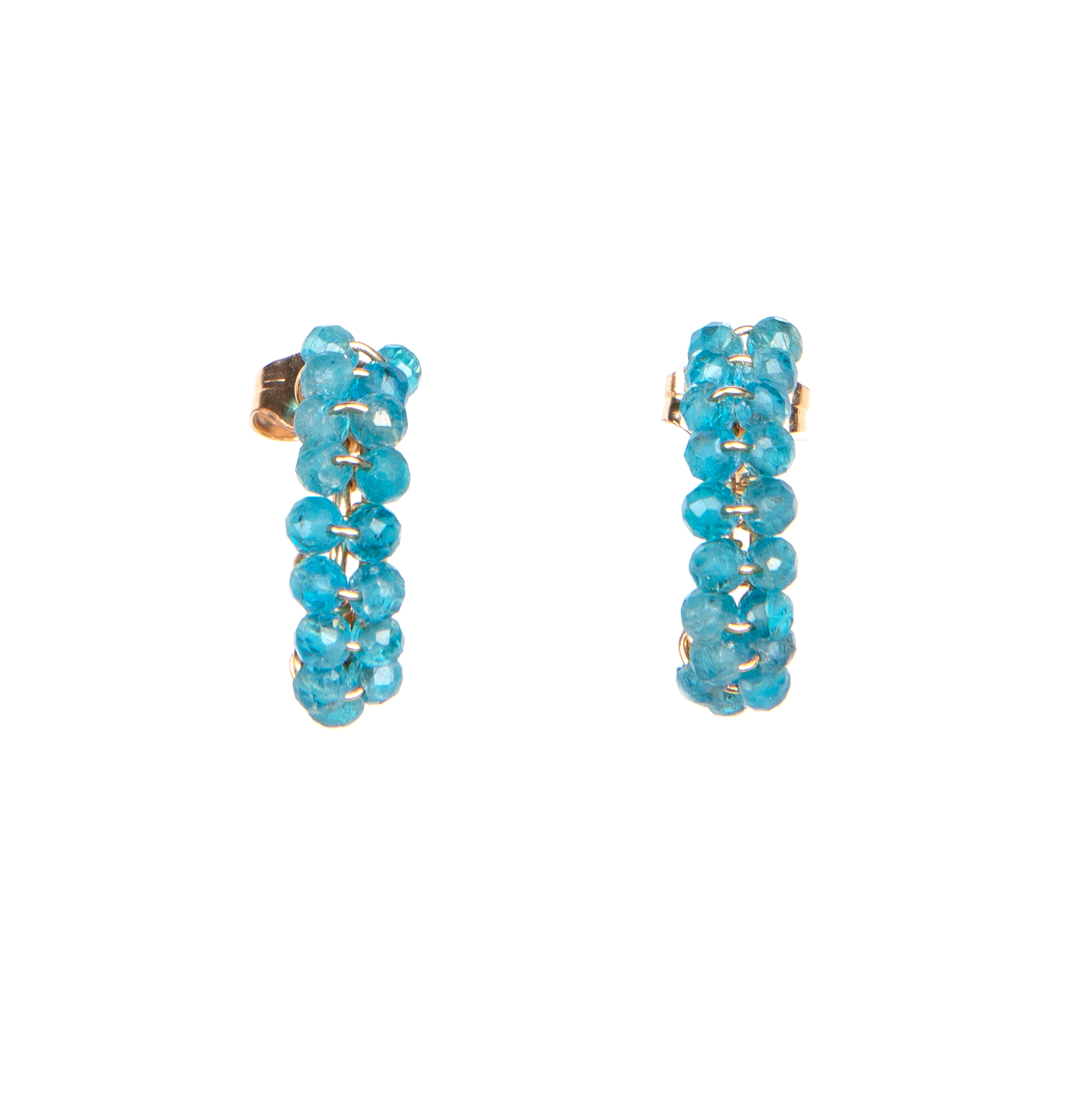 Cleopatra Hoop Earrings #1 (10mm) - Apatite Earrings TARBAY   