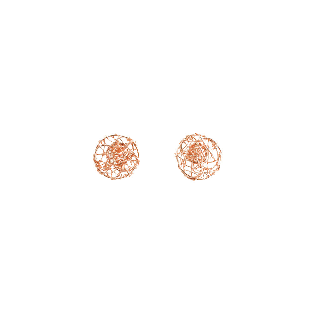 Aura Stud Earrings #1 (10mm) - Rose Gold Earrings TARBAY   