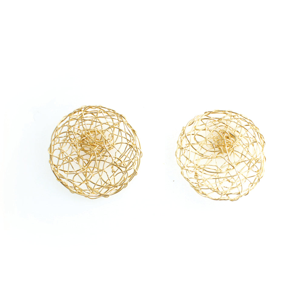 Aura Stud Earrings #1 (30mm) - Yellow Gold  TARBAY   
