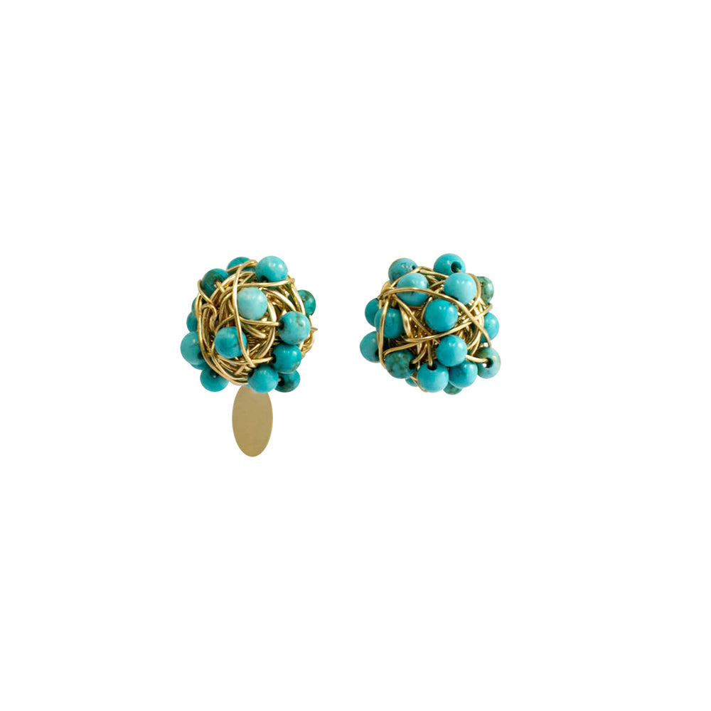 Clementina Stud Earrings #1 (6mm) - Turquoise Earrings TARBAY   