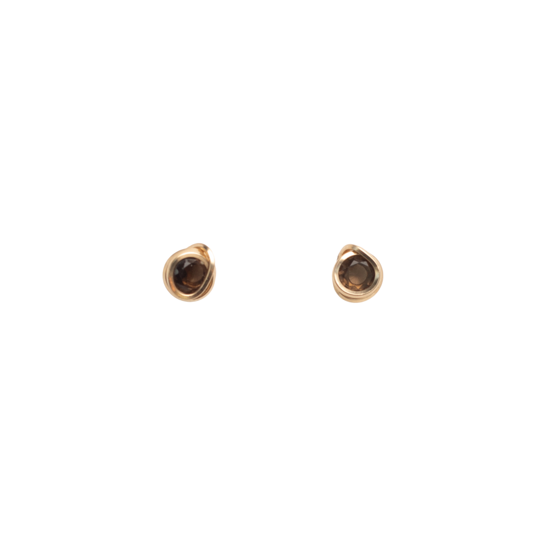 Carmencita Earrings #2 (7mm) - Smoky Quartz & 14K Gold-Filled