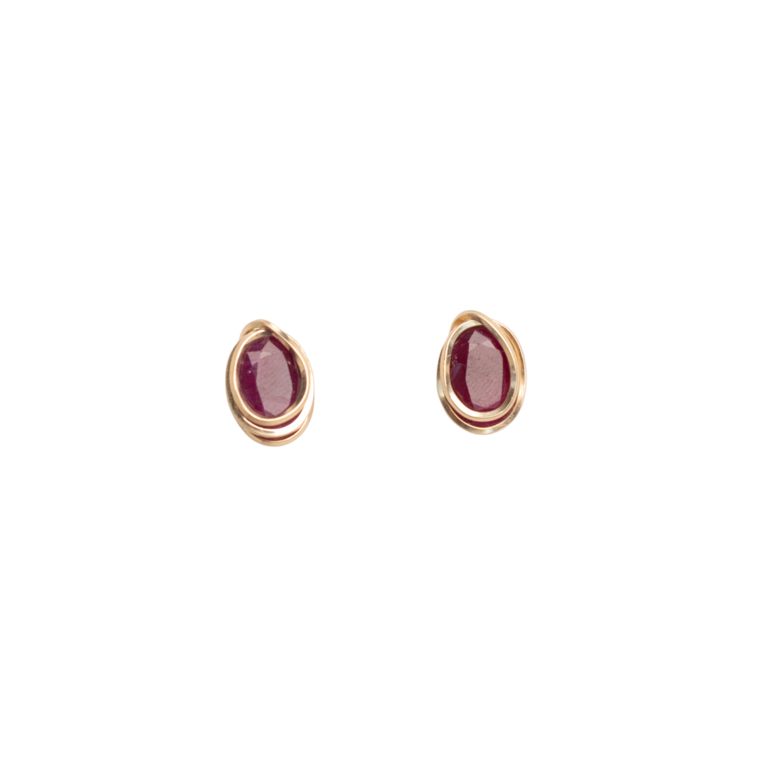 Carmencita Earrings #2 (20mm) - Ruby & 14K Gold-Filled