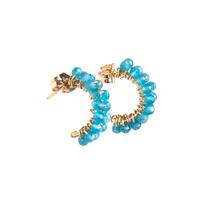 Cleopatra Hoop Earrings #1 (10mm) - Apatite Earrings TARBAY   