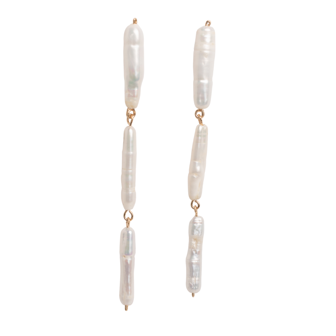 Akoya Earrings #7 (90mm) - White Pearl & 14K Gold-Filled Earrings FW25