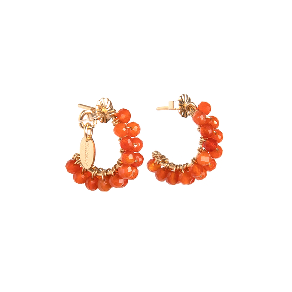 Cleopatra Hoop Earrings #1 (15mm) - Carnelian Earrings TARBAY   
