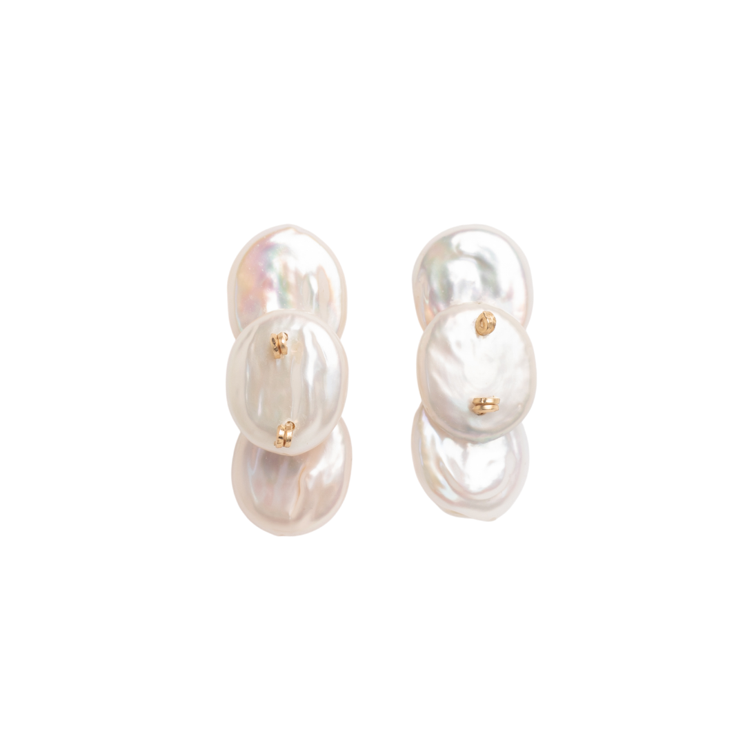 Odalys Earrings #1 (30mm) - Pearl Cay & 14K Gold-Filled Earrings FW25