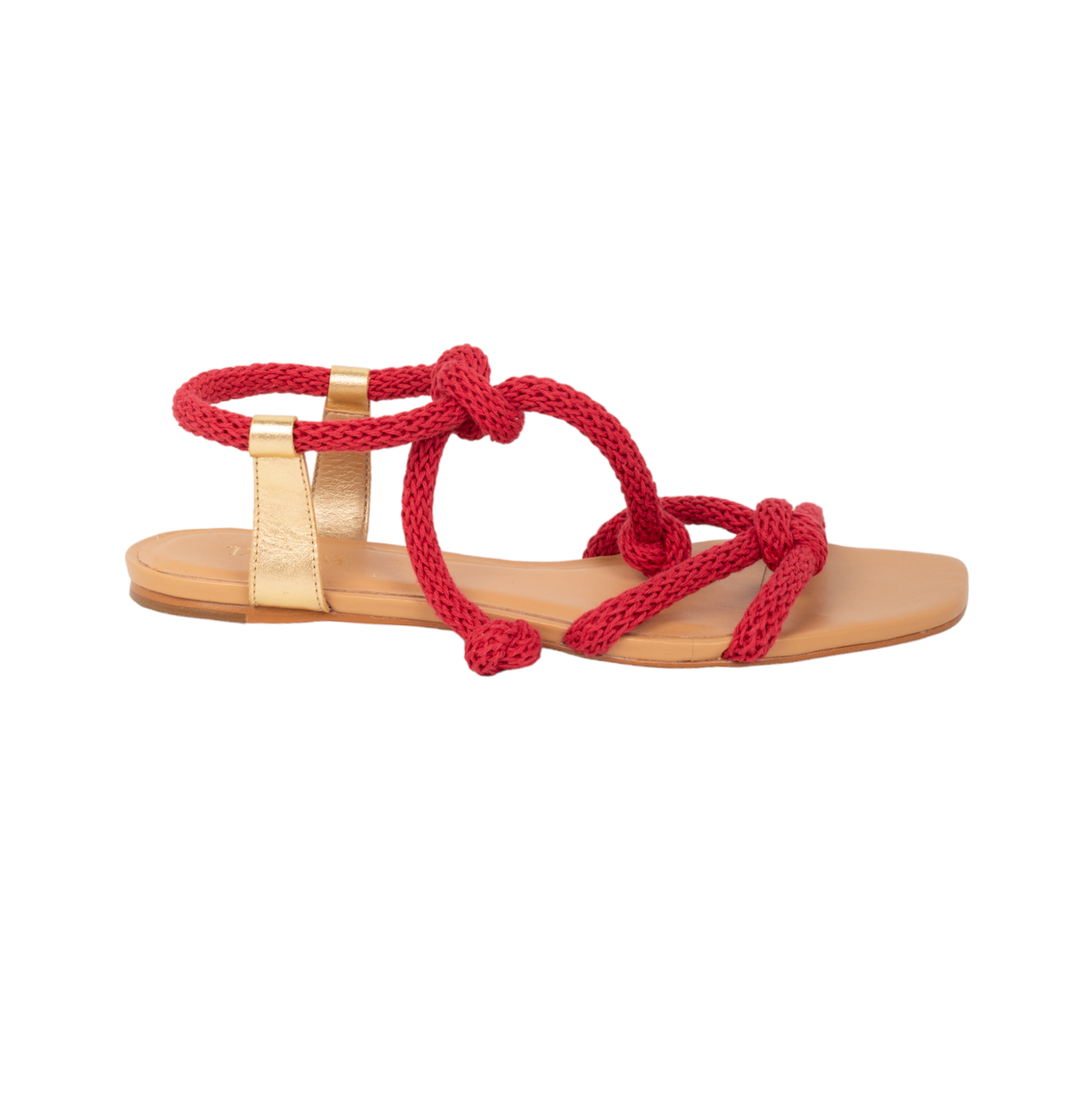 Caliza Flat Sandals - Red Flats TARBAY   