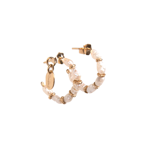 Cubagua Hoop Earrings #1 (10mm) - Pearl Earrings TARBAY   