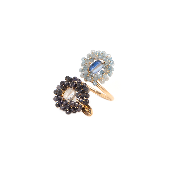 Graine Ring #2 (25mm) - Aquamarine, Iolite Rings TARBAY   