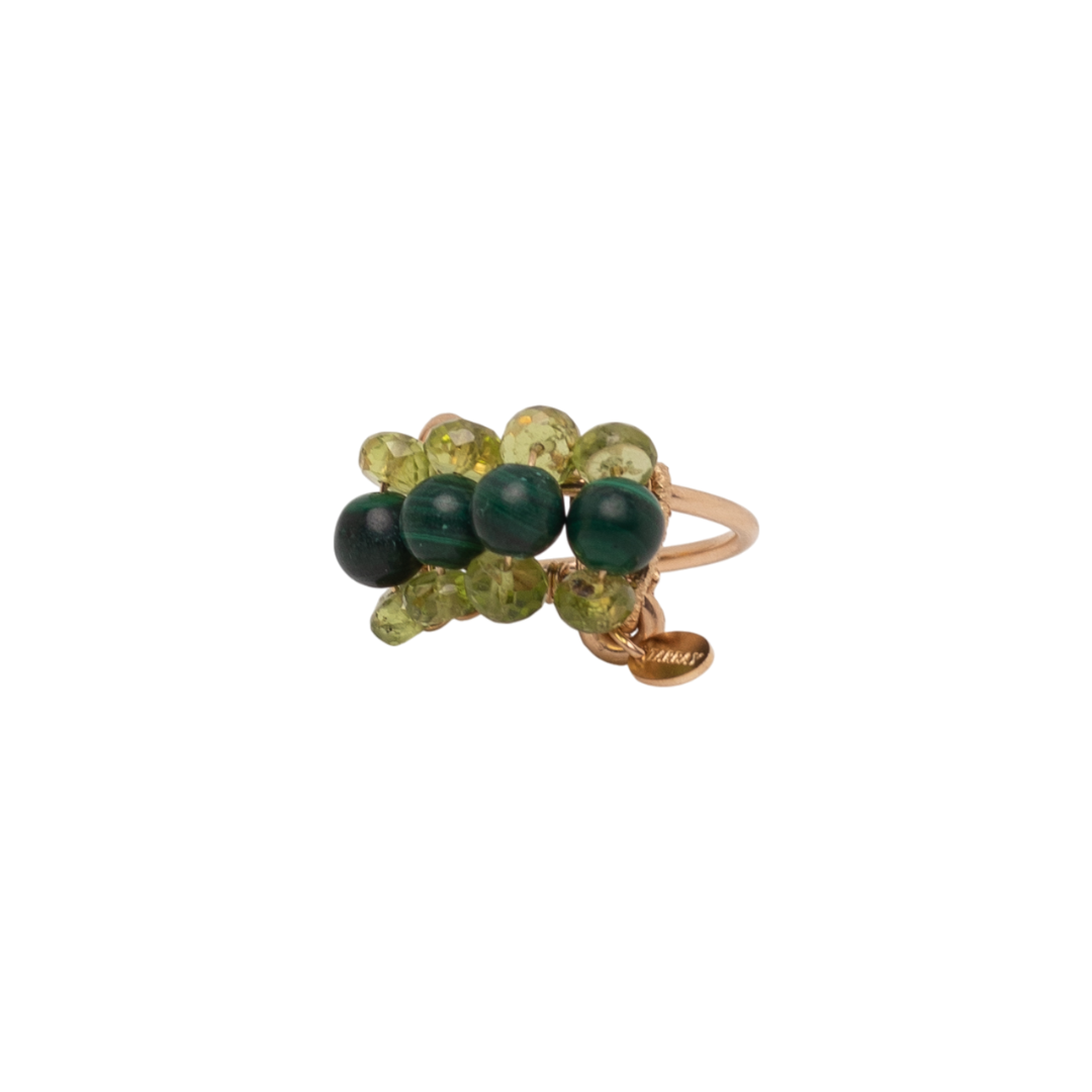 Diana Ring #1 (27mm) - Malachite, Peridot & 14K Gold-Filled Rings TARBAY
