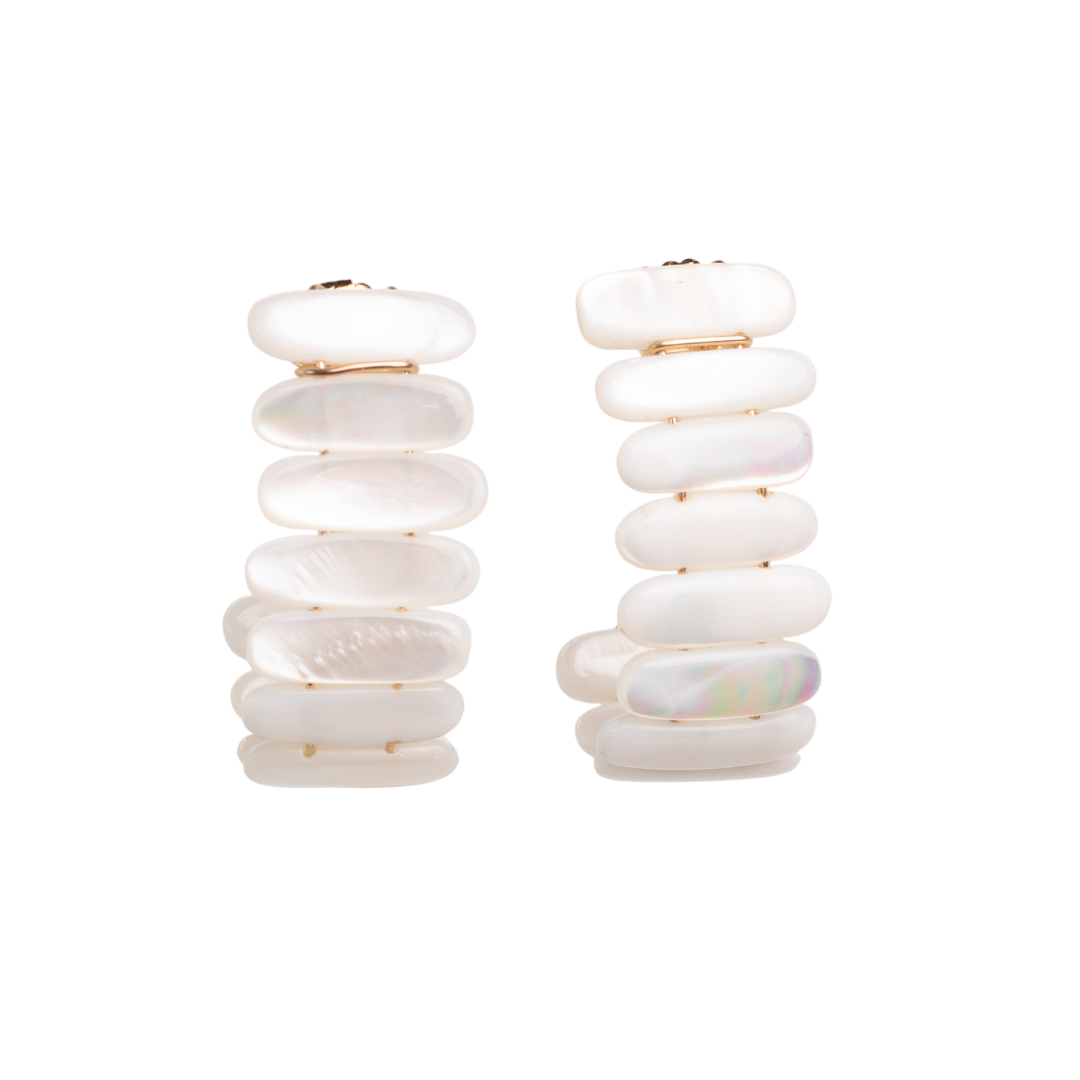 Gala Earrings #3 (40mm) - Nacre & 14K Gold-Filled