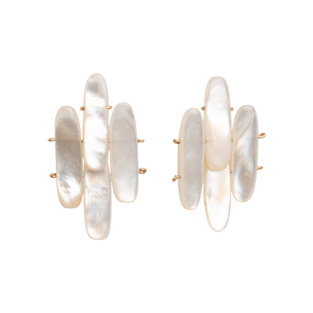 Gala Earrings #1 (45mm) - Nacre & 14K Gold-Filled