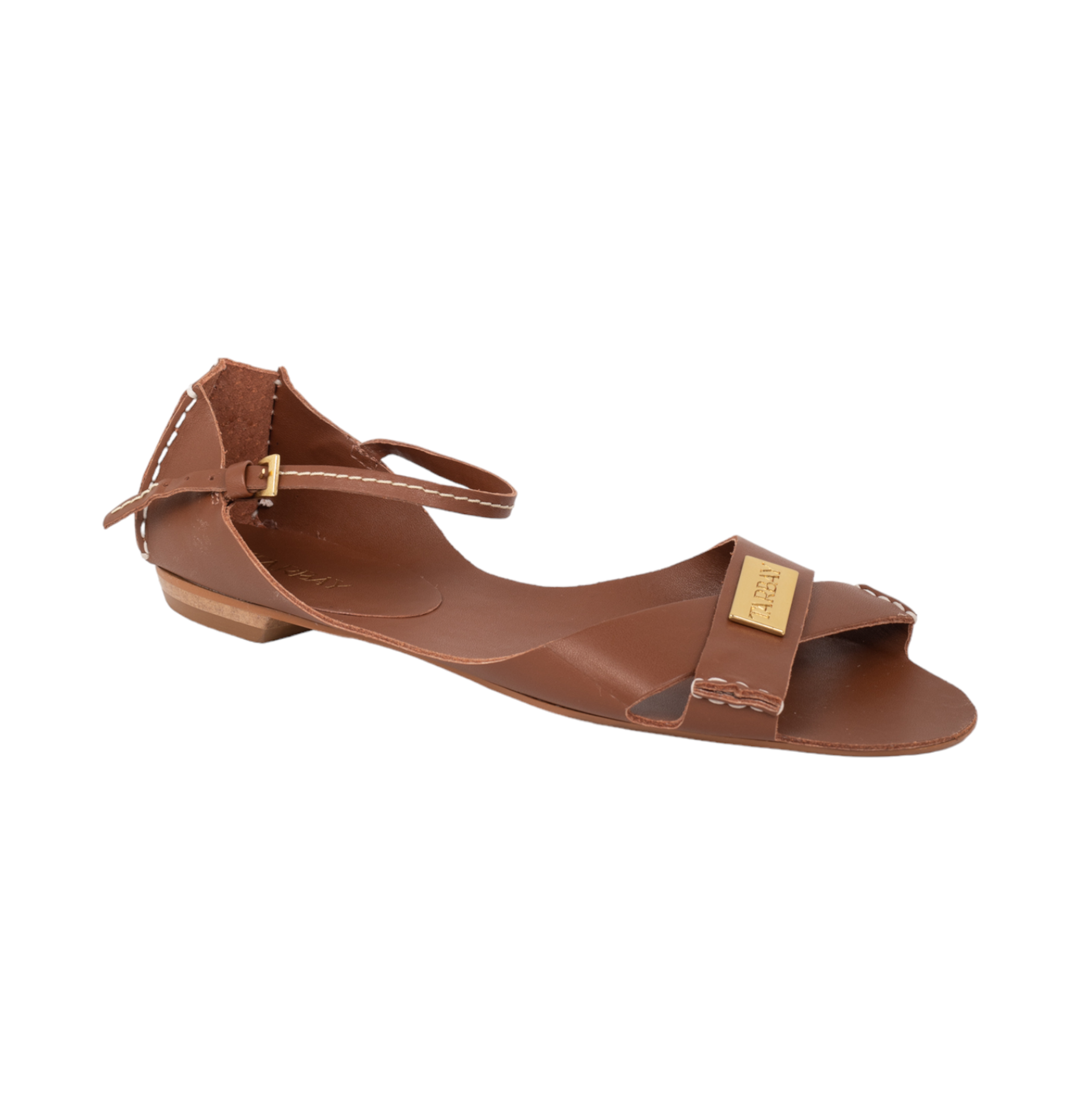 Tajali Leather Sandals - Camel Tajali Flats TARBAY   