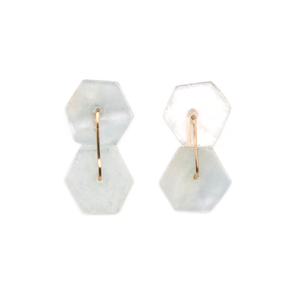 Niza Earrings #1 (40mm) - Aquamarine Earrings TARBAY   