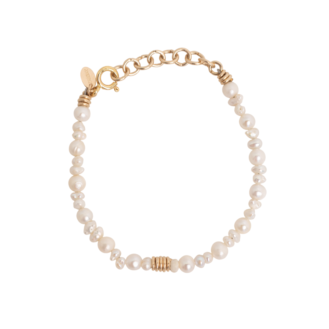 Diana Bracelet #1 - White Pearl & 14K Gold-Filled Bracelets FW25