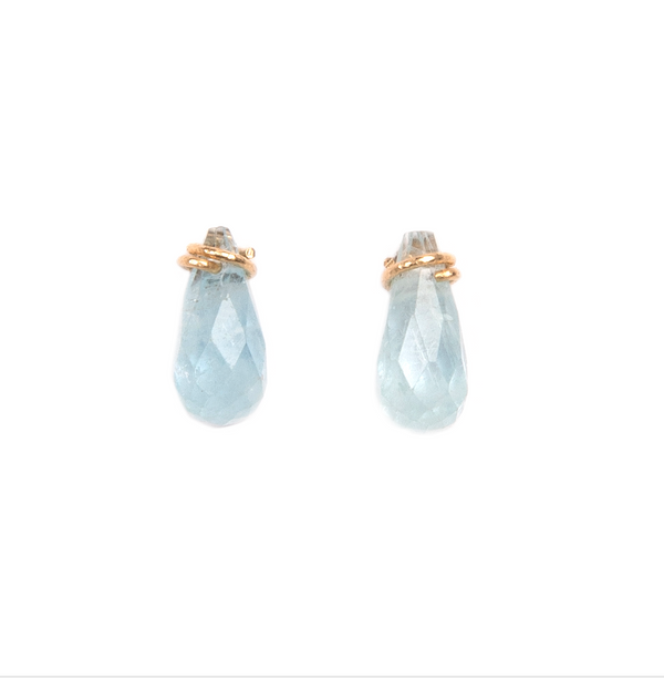 Ginevra Earrings #1 (8mm) - Aquamarine Earrings TARBAY   