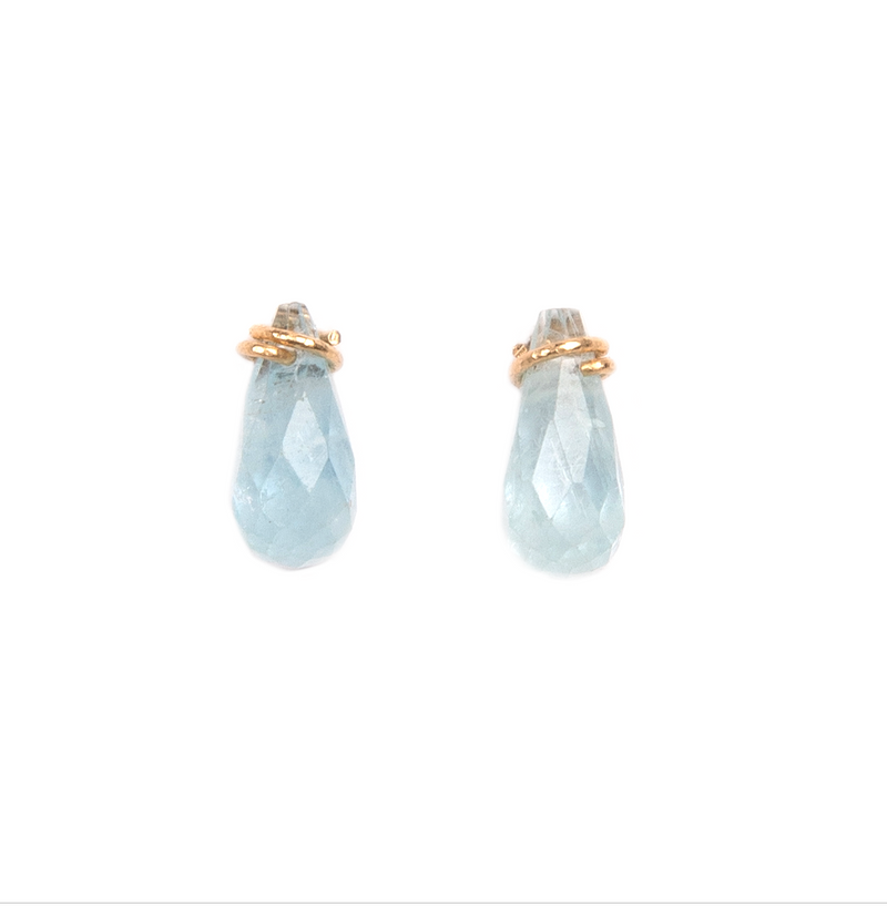 Ginevra Earrings #1 (8mm) - Aquamarine Earrings TARBAY   