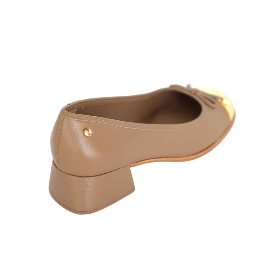 Catalina Block-Heel Ballet Pumps - Peanut Heels TARBAY