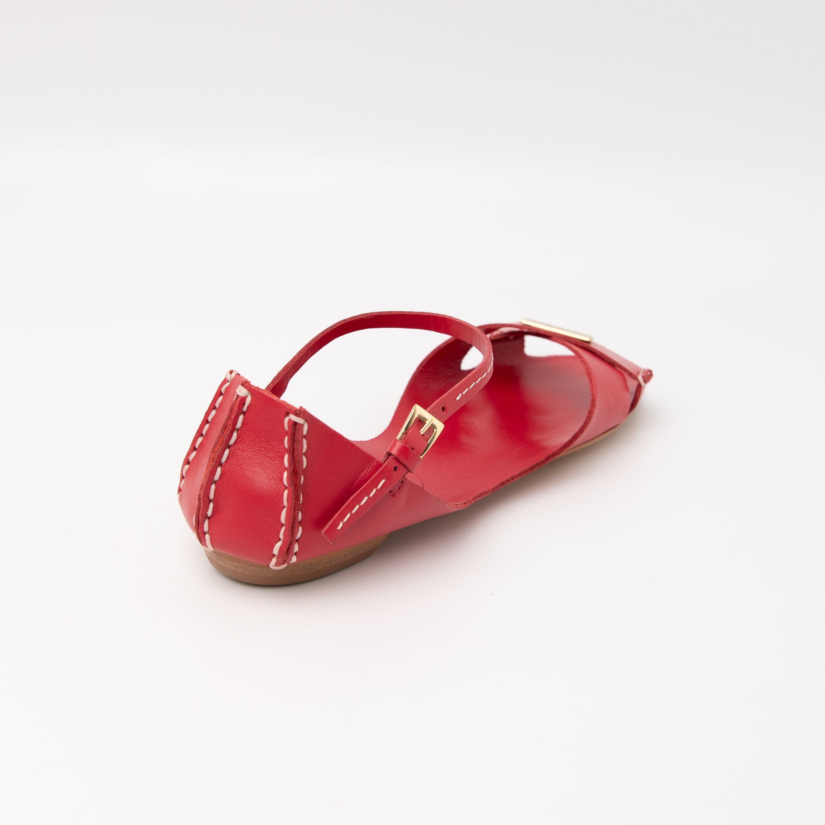 Tajali Leather Sandals - Rosso