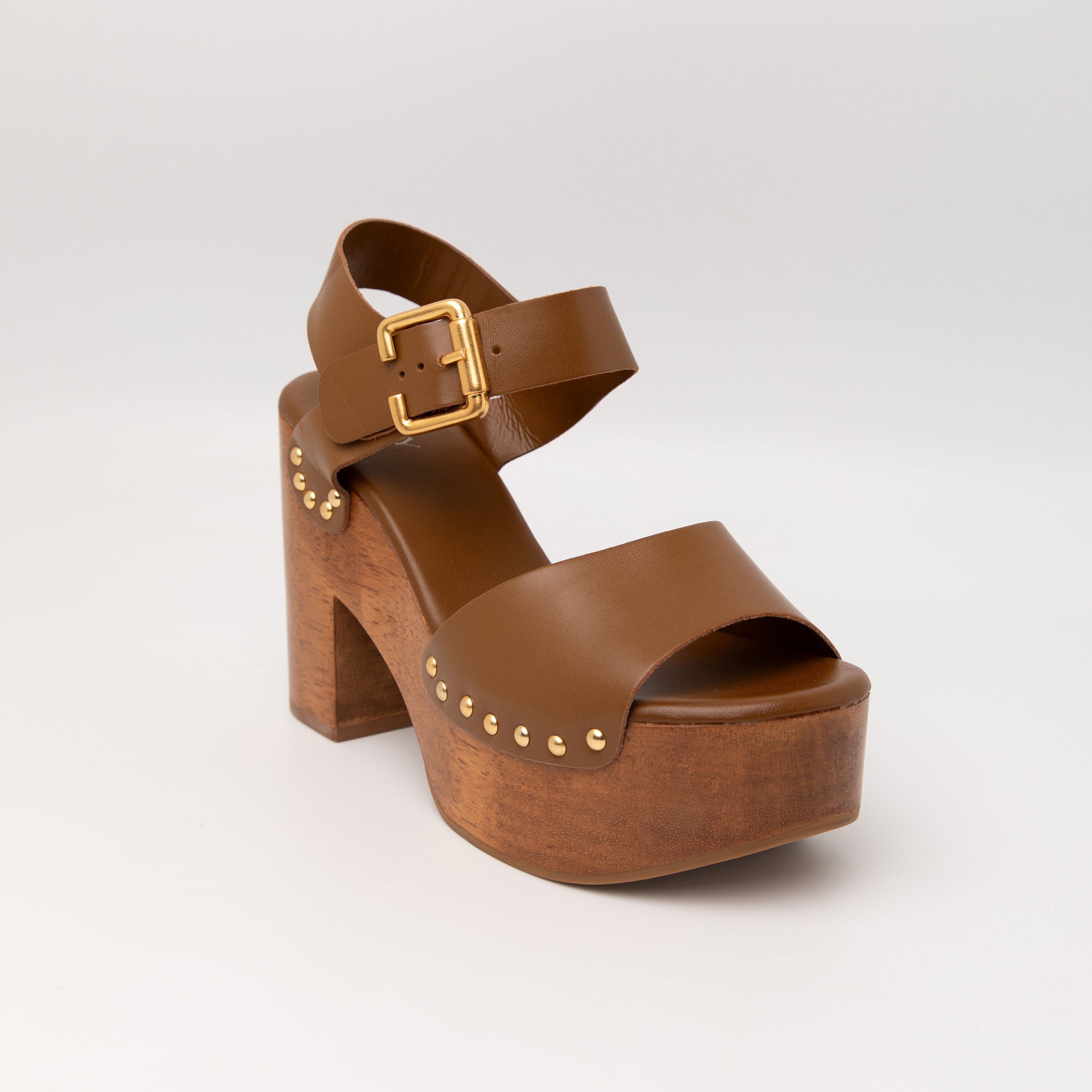 Fabiana Heel Sandals - Saddle
