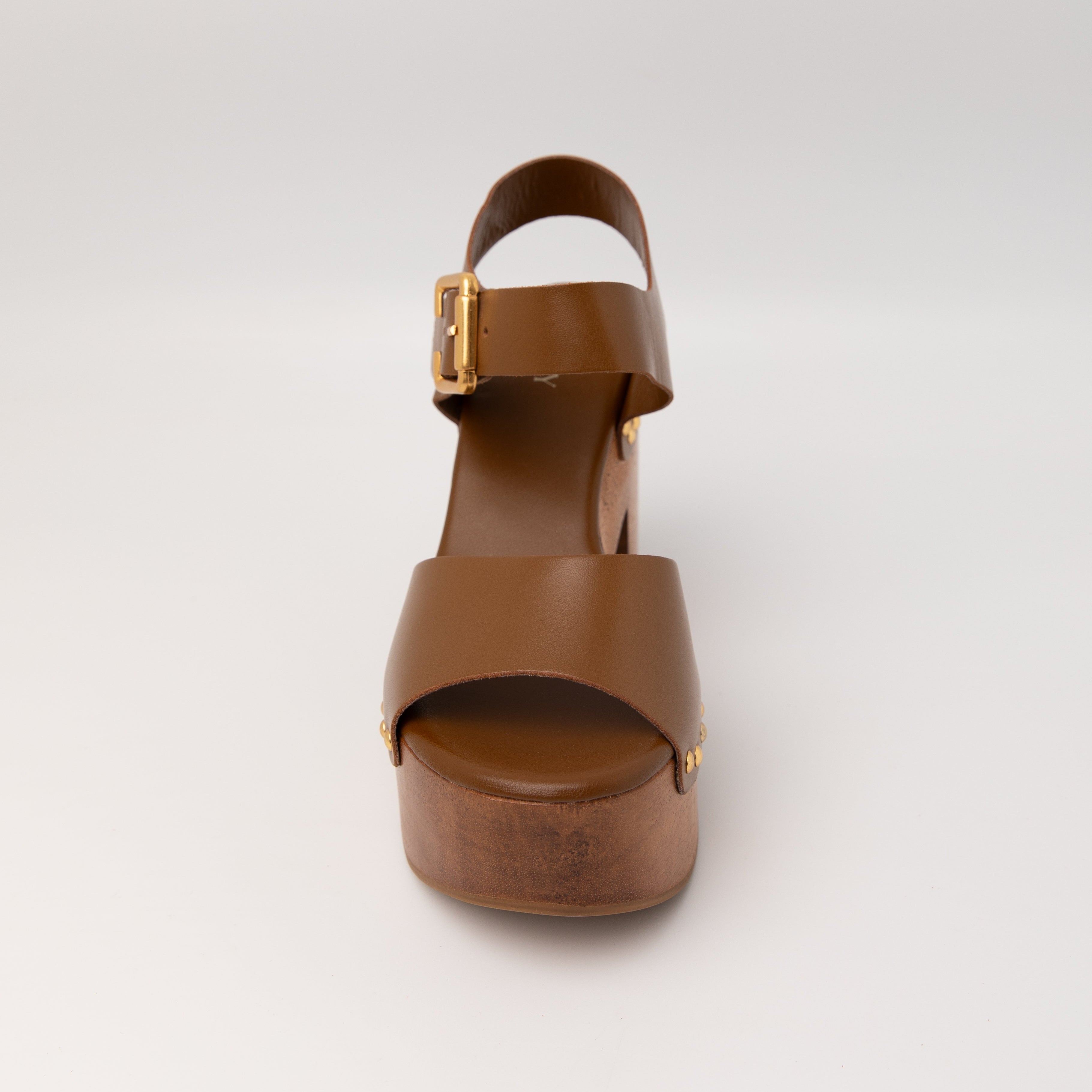 Fabiana Heel Sandals - Saddle
