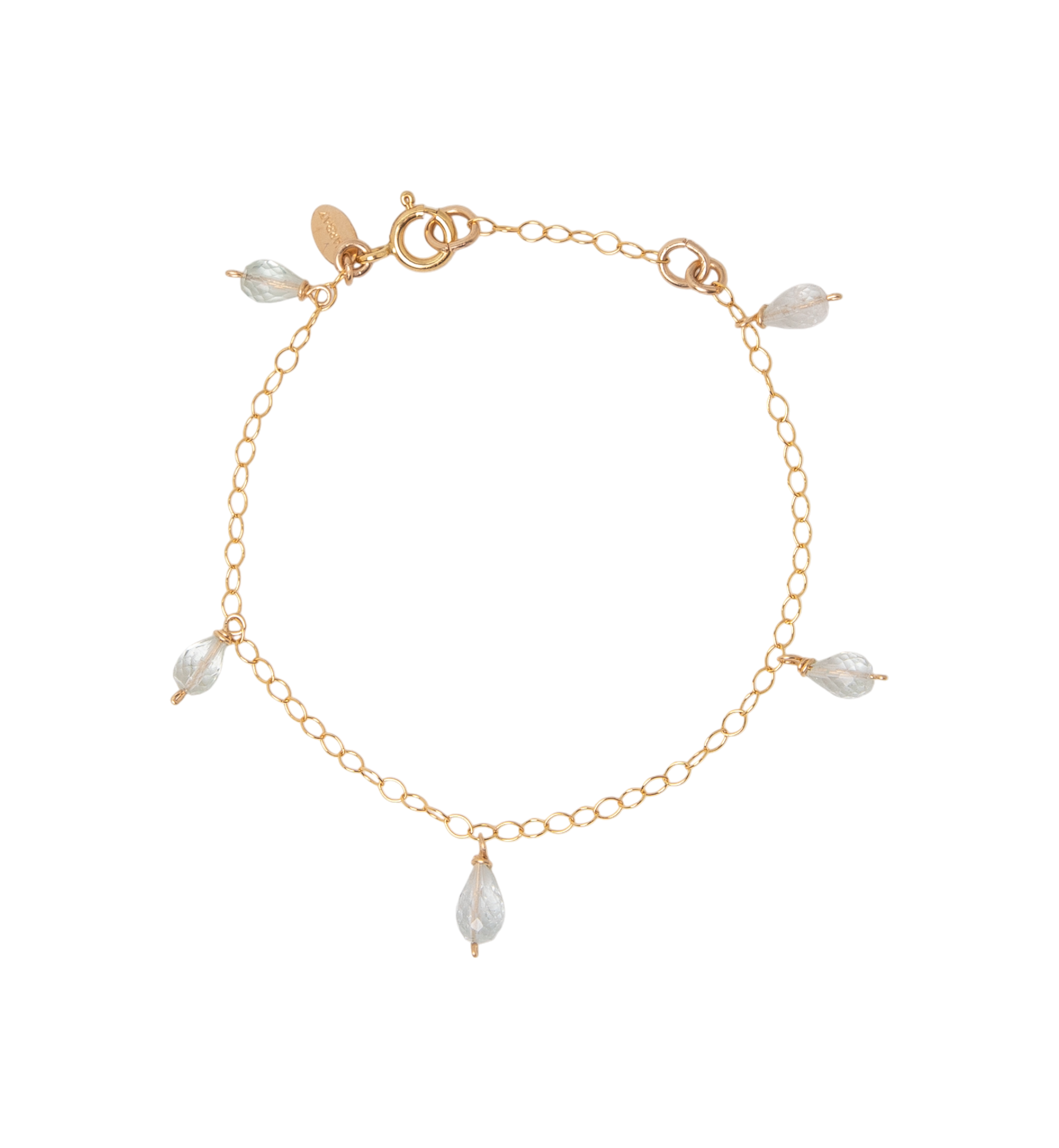 Pensamientos Bracelet #2 (19cm) - Aquamarine & 14K Gold-Filled Bracelets TARBAY