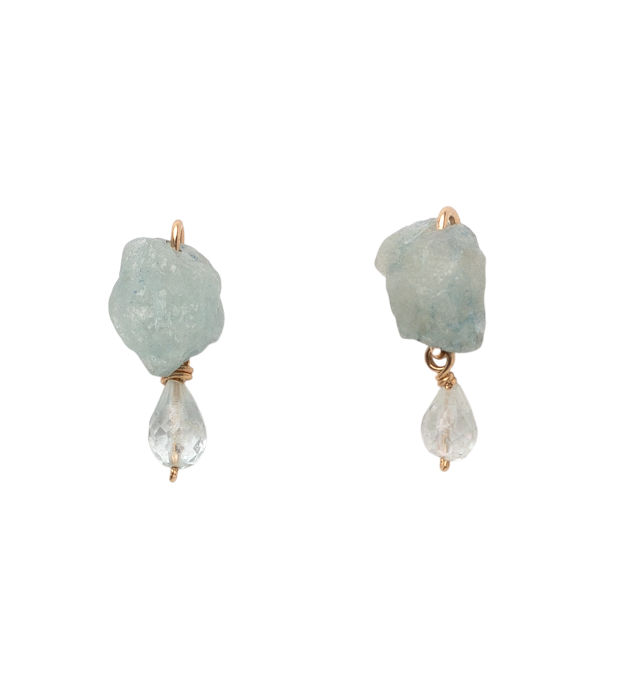Karuay Earrings #3 (20mm) - Aquamarine & 14K Gold-Filled Earrings TARBAY