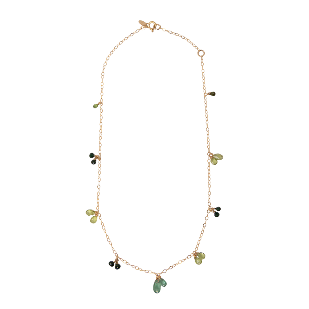 Pensamientos Necklace #2 (48cm) - Tourmaline, Kyanite, Chrome Diopside & 14K Gold-Filled Necklaces TARBAY