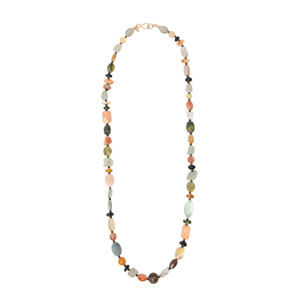 Kuna Necklace #1(82cm) - Quartz, Jade, Aquamarine, Citrine, Apatite, Aventurine, Morganite, Tiger's Eye & 14K Gold-Filled Necklaces TARBAY