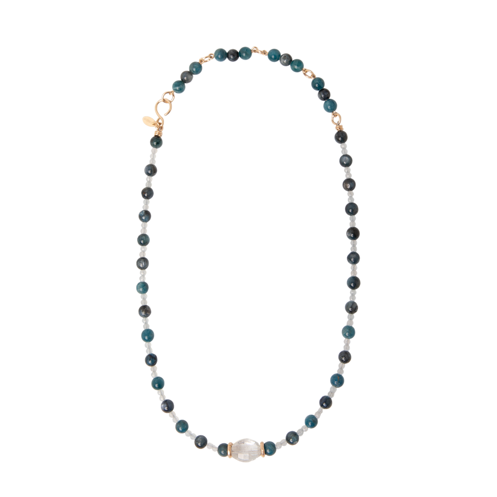 Kawi Necklace #2 (48cm) - Aquamarine, Kyanite, Apatite & 14K Gold-Filled Necklaces TARBAY