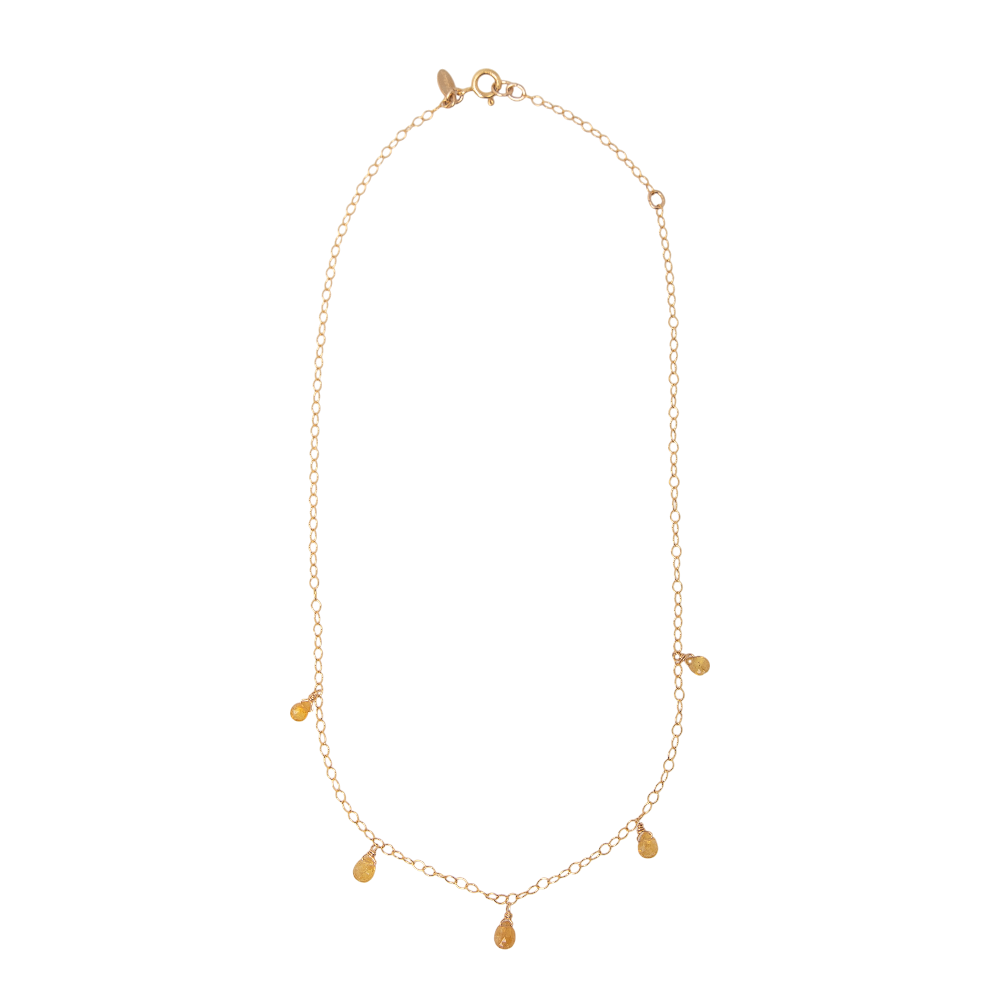 Pensamientos Necklace #2 (48cm) - Sapphire & 14K Gold-Filled Necklaces TARBAY