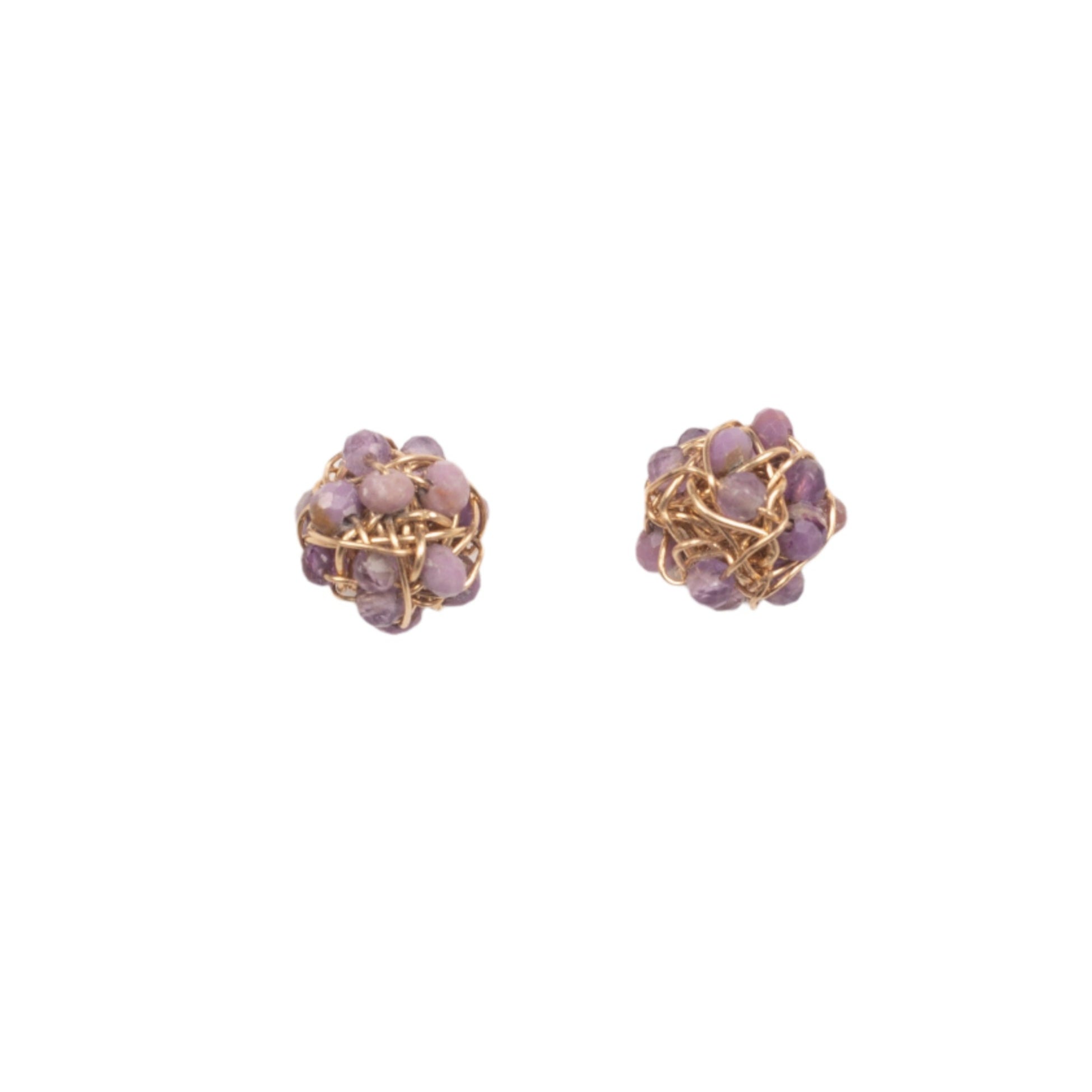 Clementina Stud Earrings #1 (12mm) - Amethyst Earrings TARBAY
