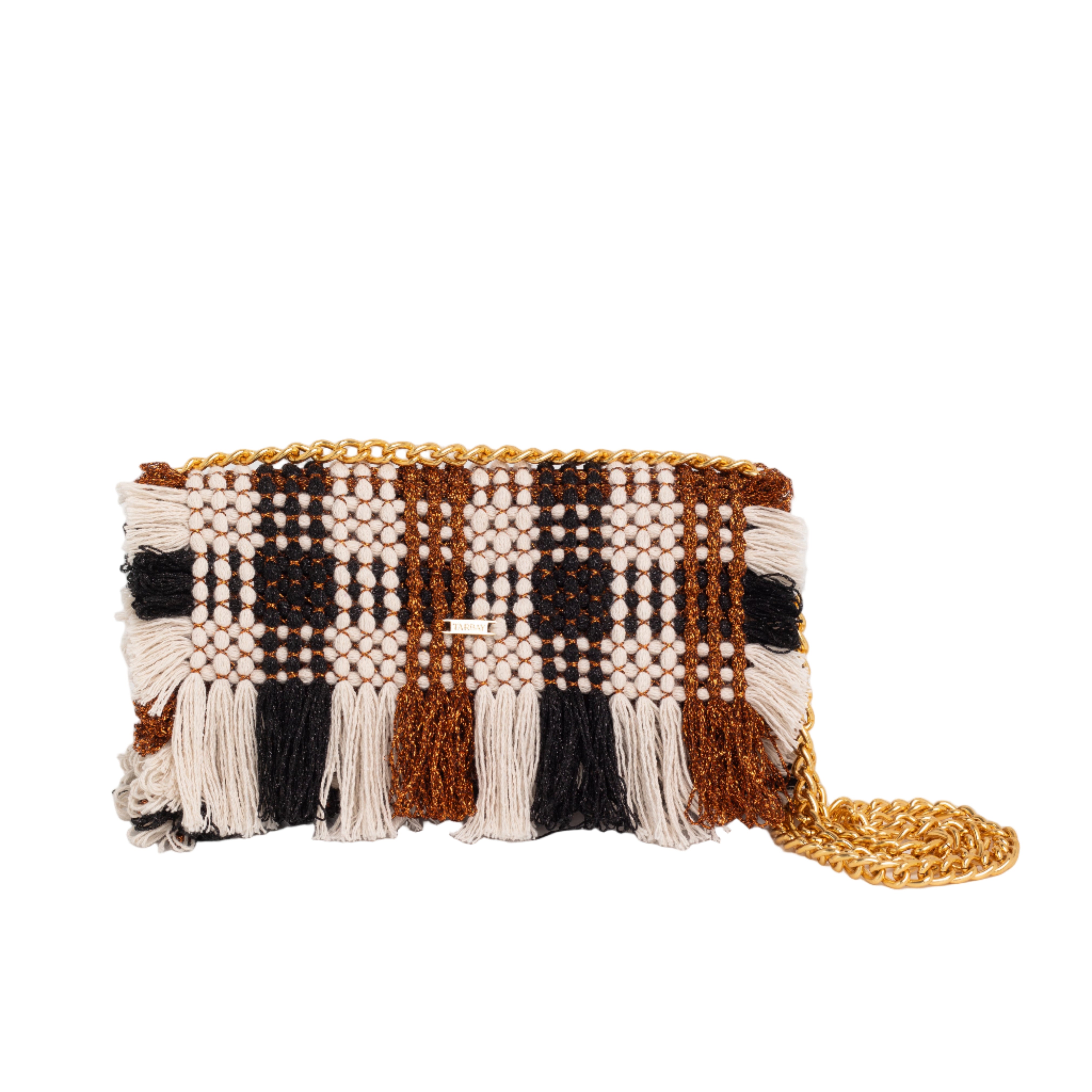 Gossypium Clutch Bag #4 - Buttercream, Bronze & Black