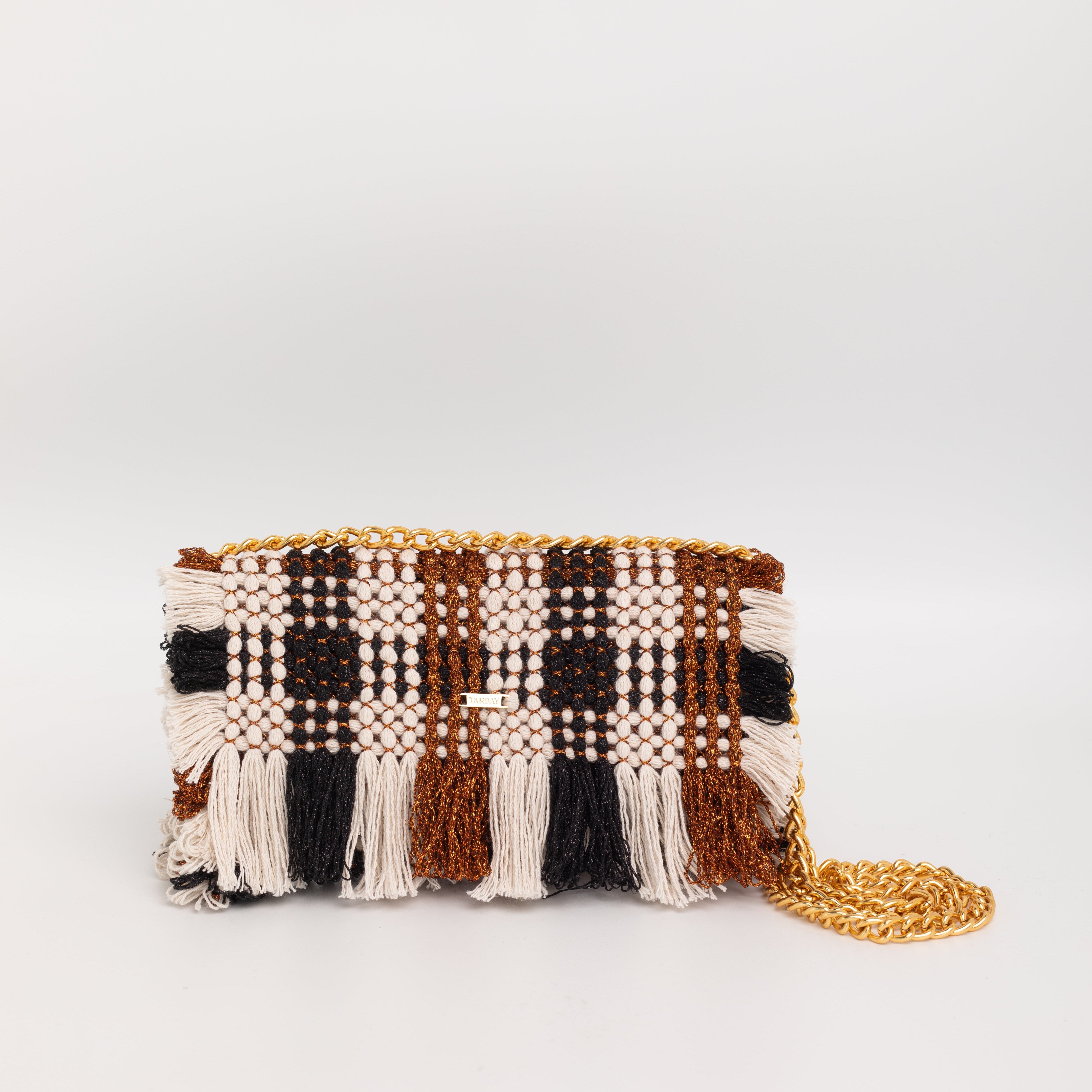 Gossypium Clutch Bag #4 - Buttercream, Bronze & Black