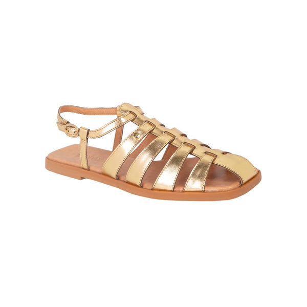 Franciscana Flat Sandals - Metallic Gold Flats TARBAY   