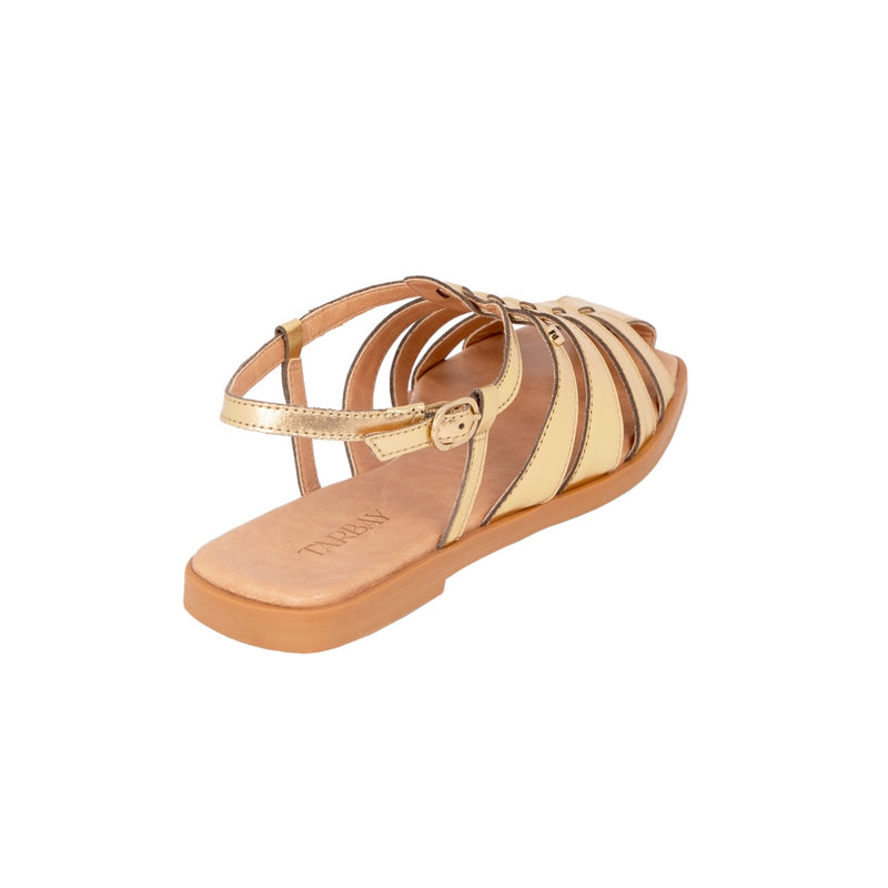 Franciscana Flat Sandals - Metallic Gold Flats TARBAY   