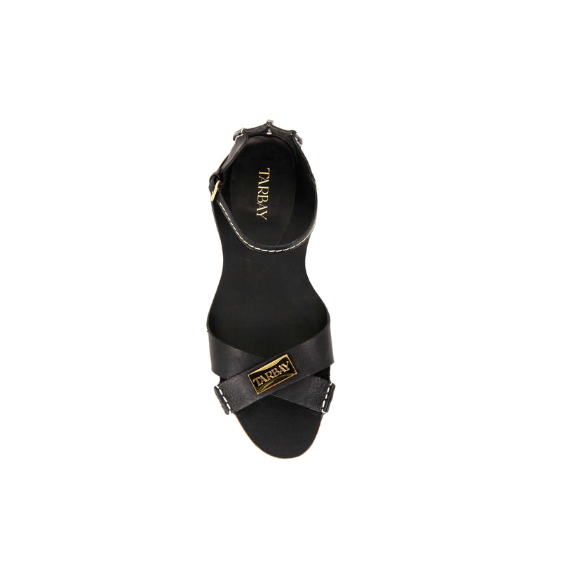 Tajali Leather Sandals - Black Tajali Flats TARBAY   