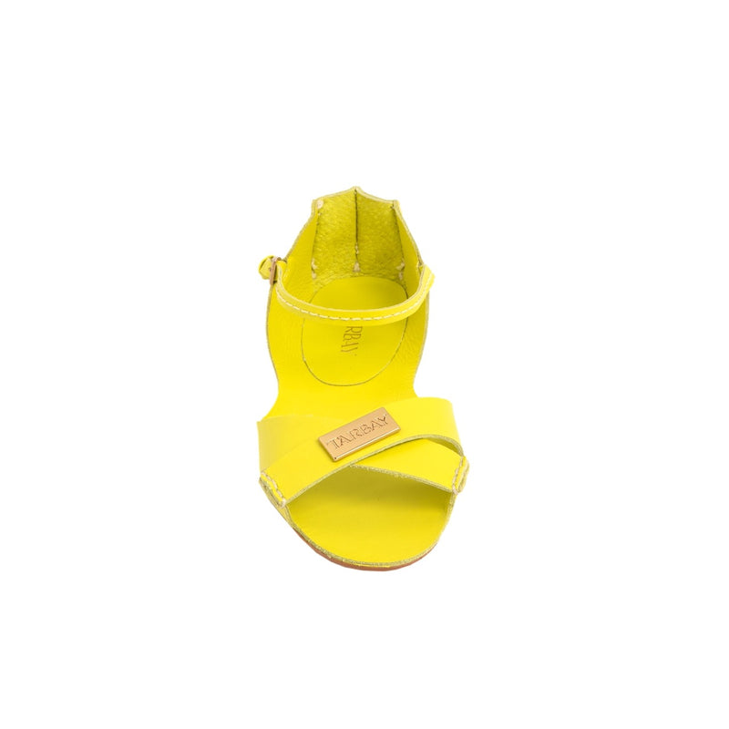 Tajali Leather Sandals - Lemon Tajali Flats TARBAY   