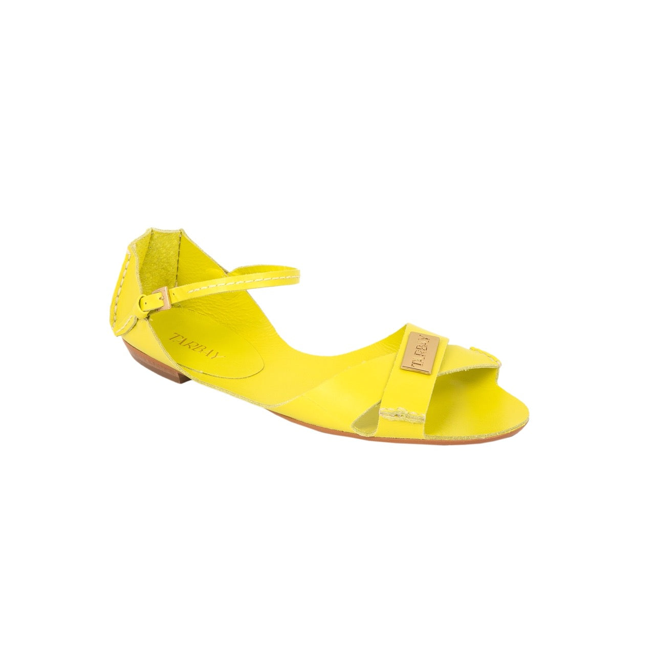 Tajali Leather Sandals - Lemon Tajali Flats TARBAY   
