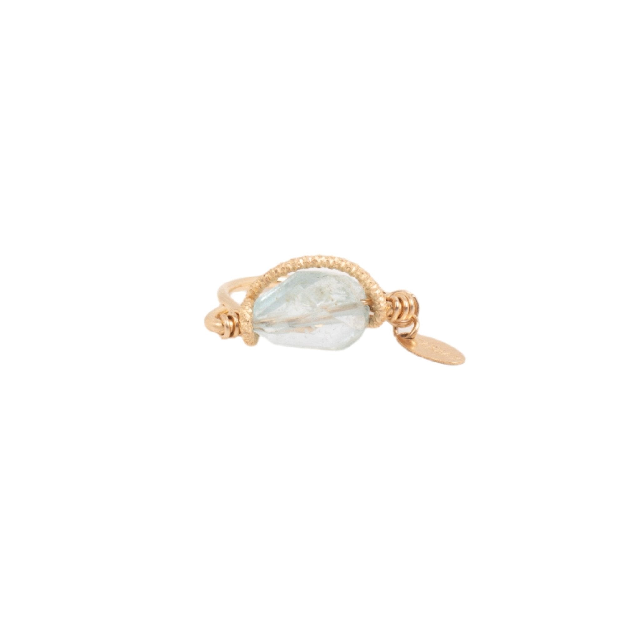 Calatea Ring #1 (20mm) - Aquamarine & 14K Gold-Filled Rings TARBAY