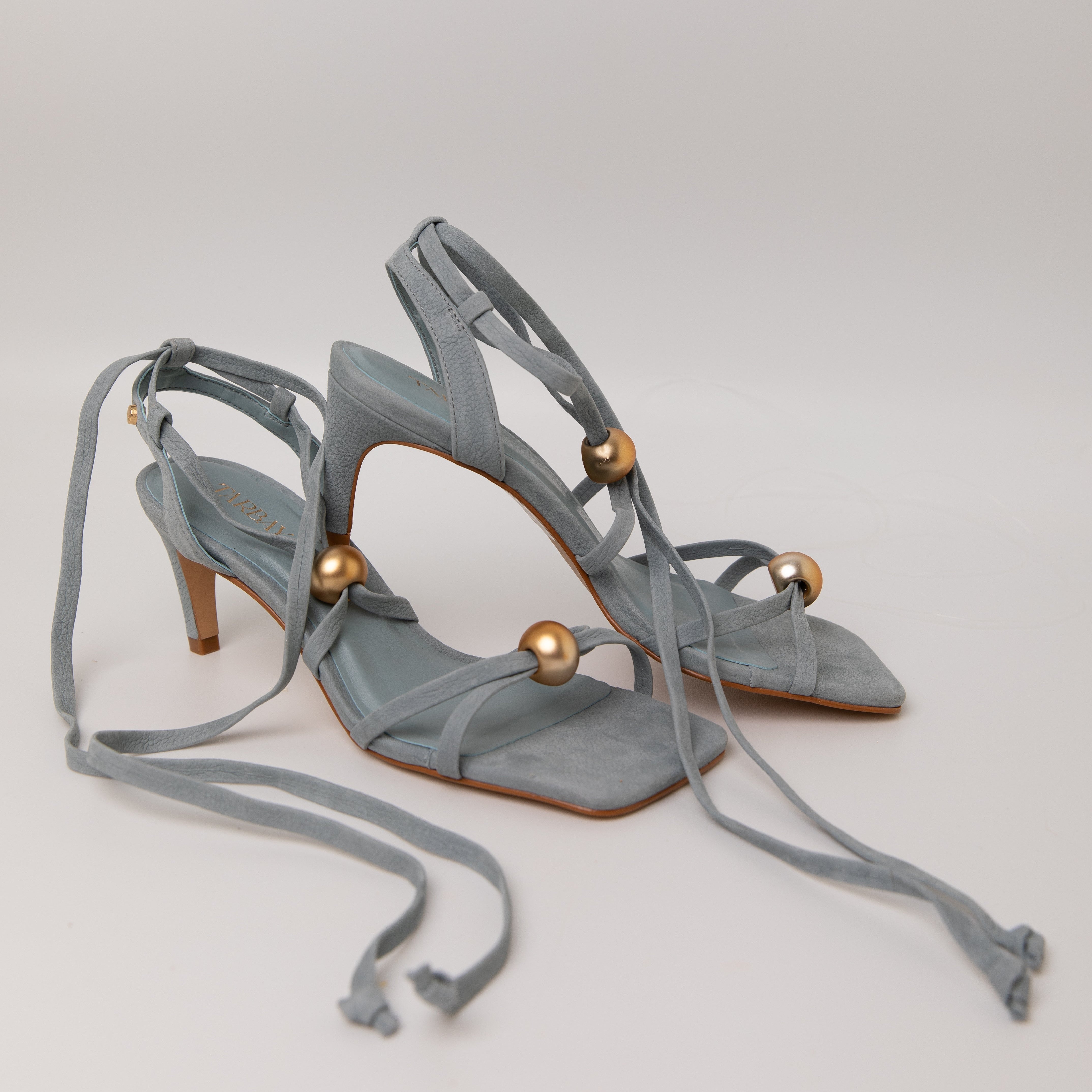 Iwa Heel Sandals - Silver Blue Heels TARBAY