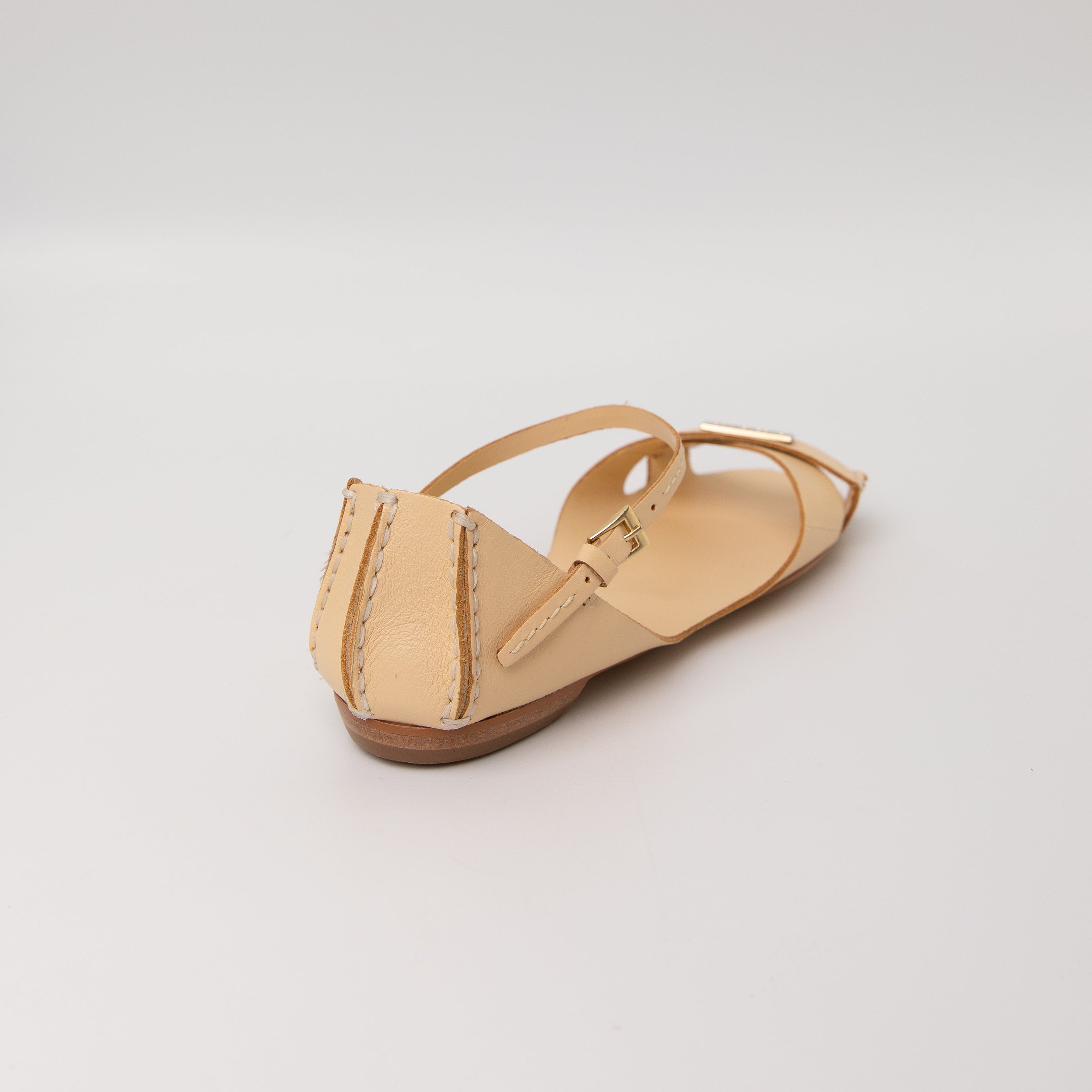 Tajali Leather Sandals - Butter Tajali Flats TARBAY