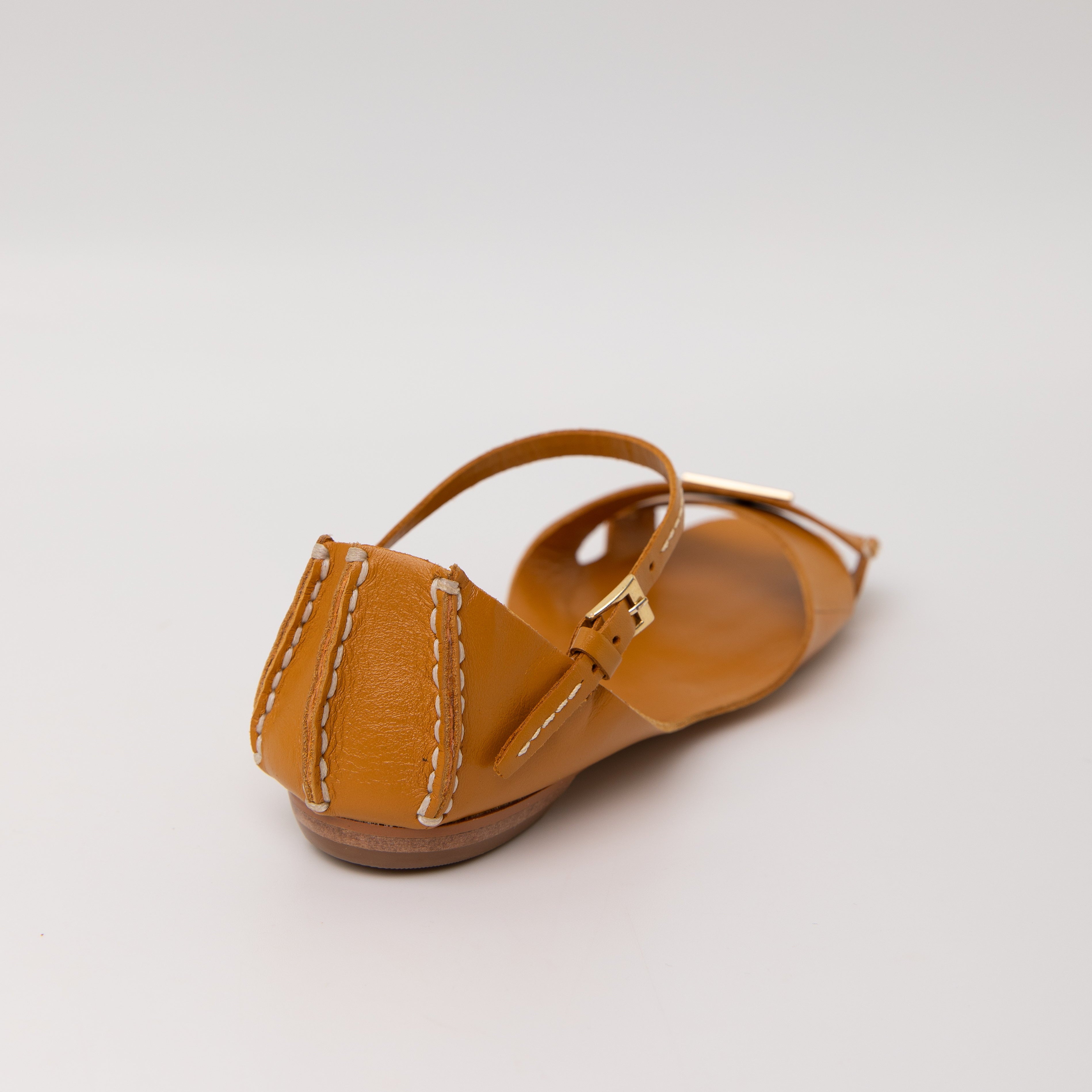 Tajali Leather Sandals - Turmeric Tajali Flats TARBAY