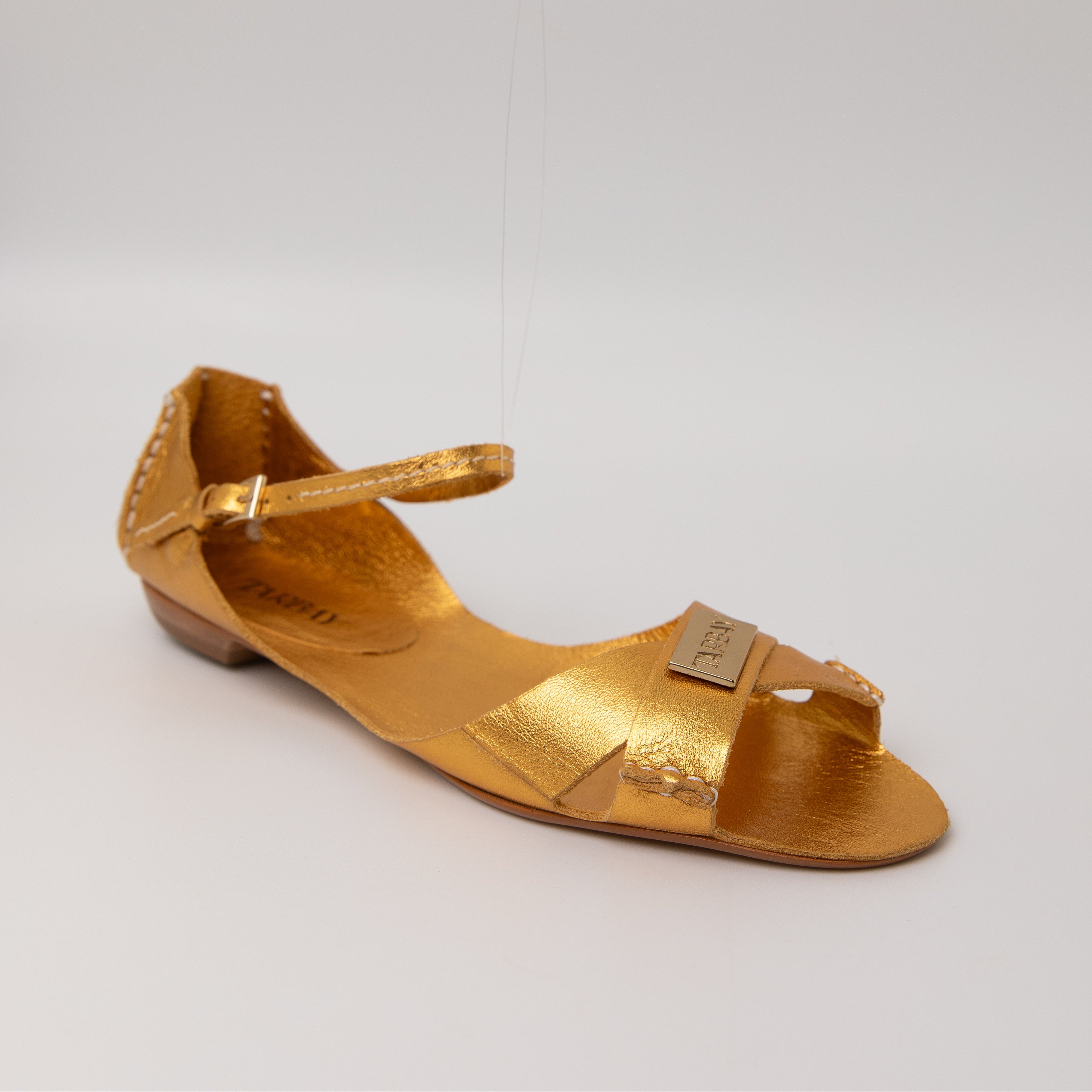 Tajali Leather Sandals - Soft Yellow Gold Tajali Flats TARBAY