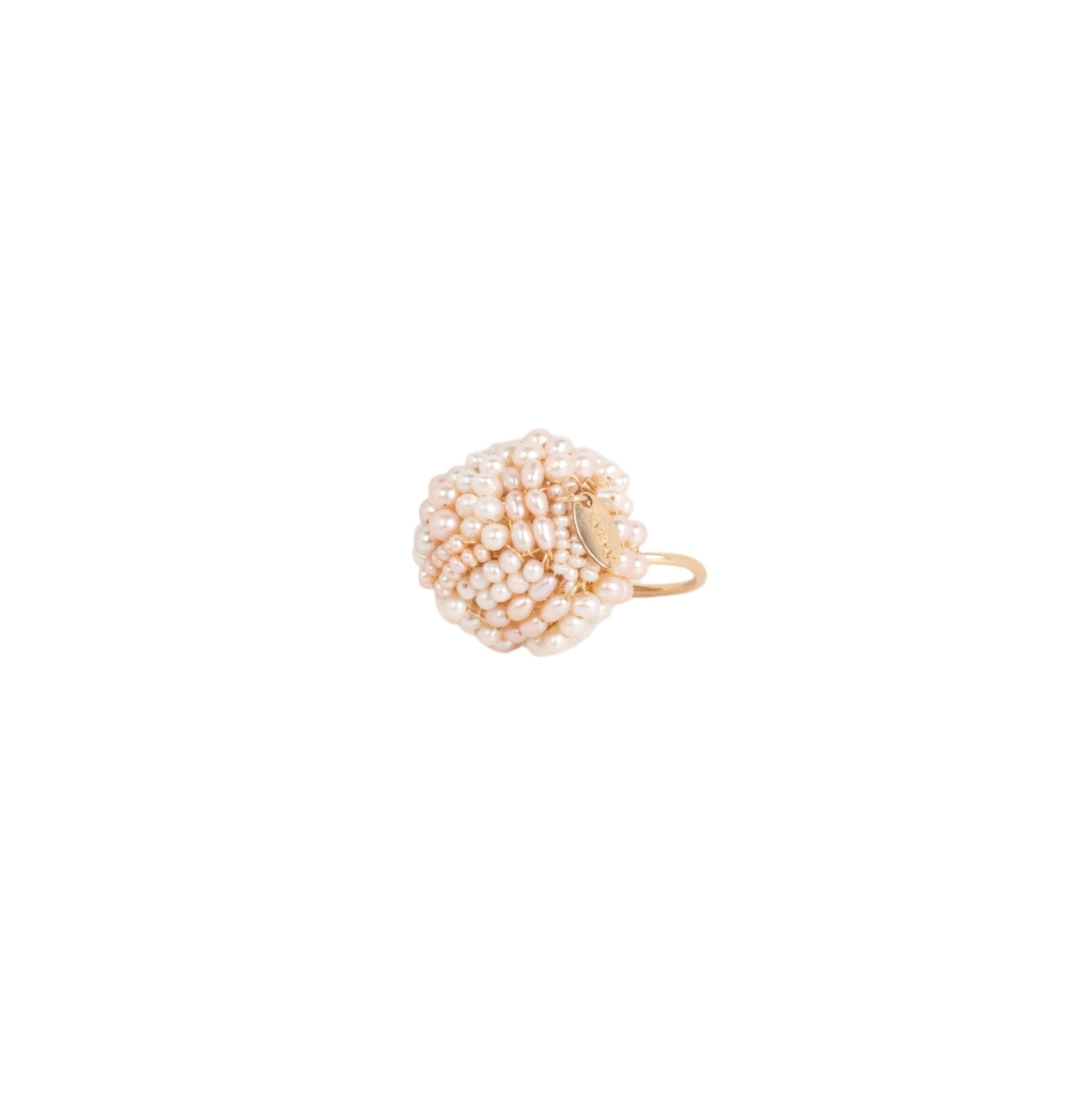 Clementina Ring # 1 (25mm) - White Pearl & 14K Gold-Filled Rings TARBAY