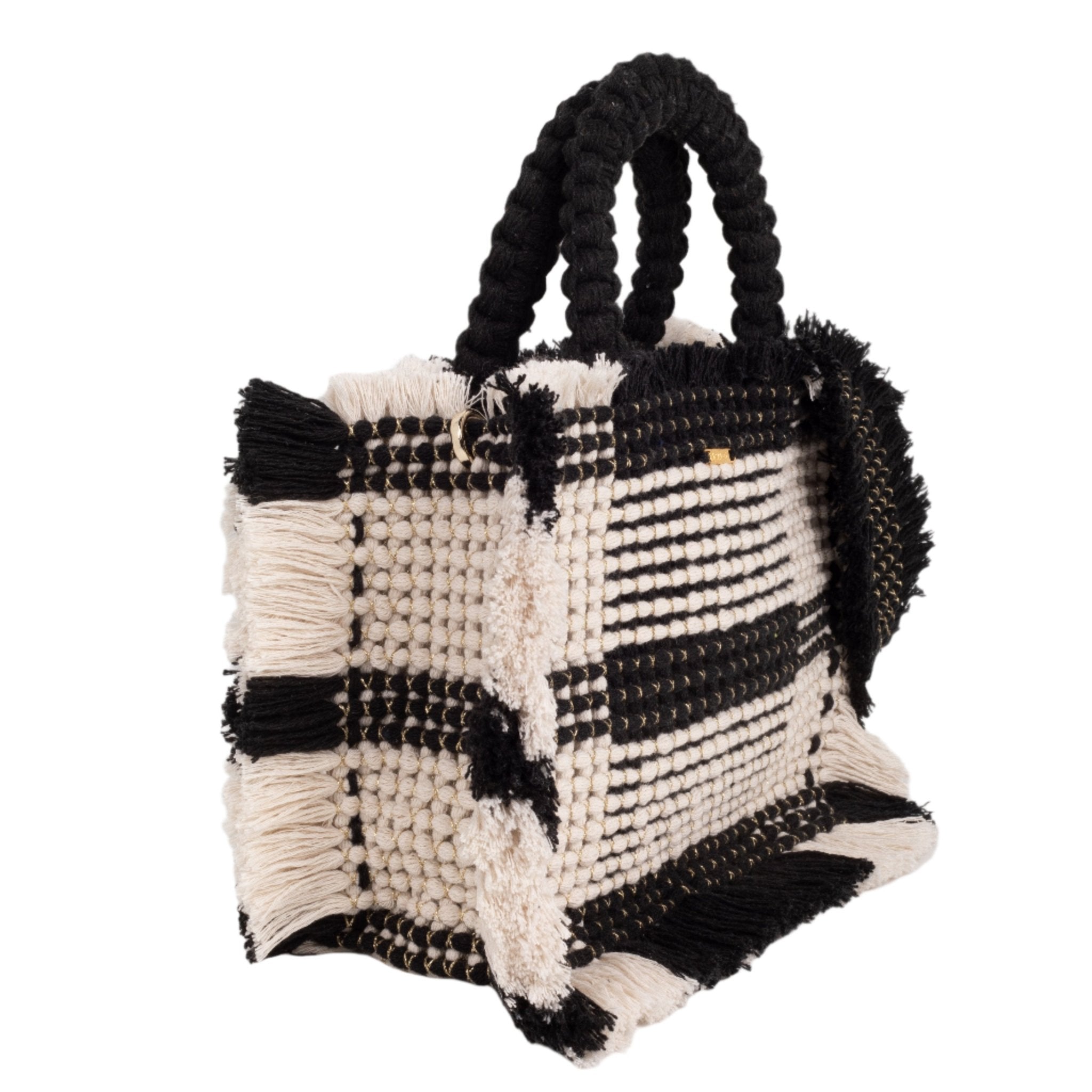 Gossypium Tote Bag Medium - Buttercream & Black Hand & Crossbody Bags TARBAY